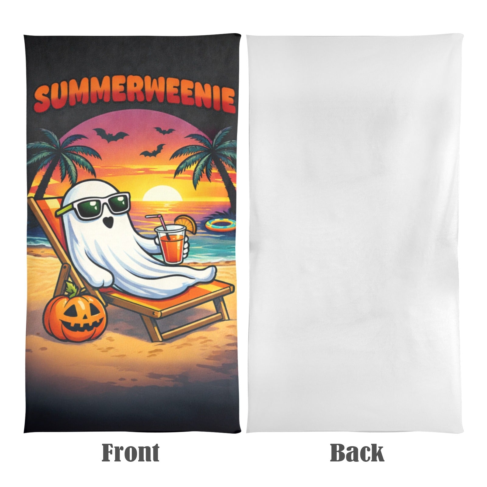 Ghost on beach Beach Towel