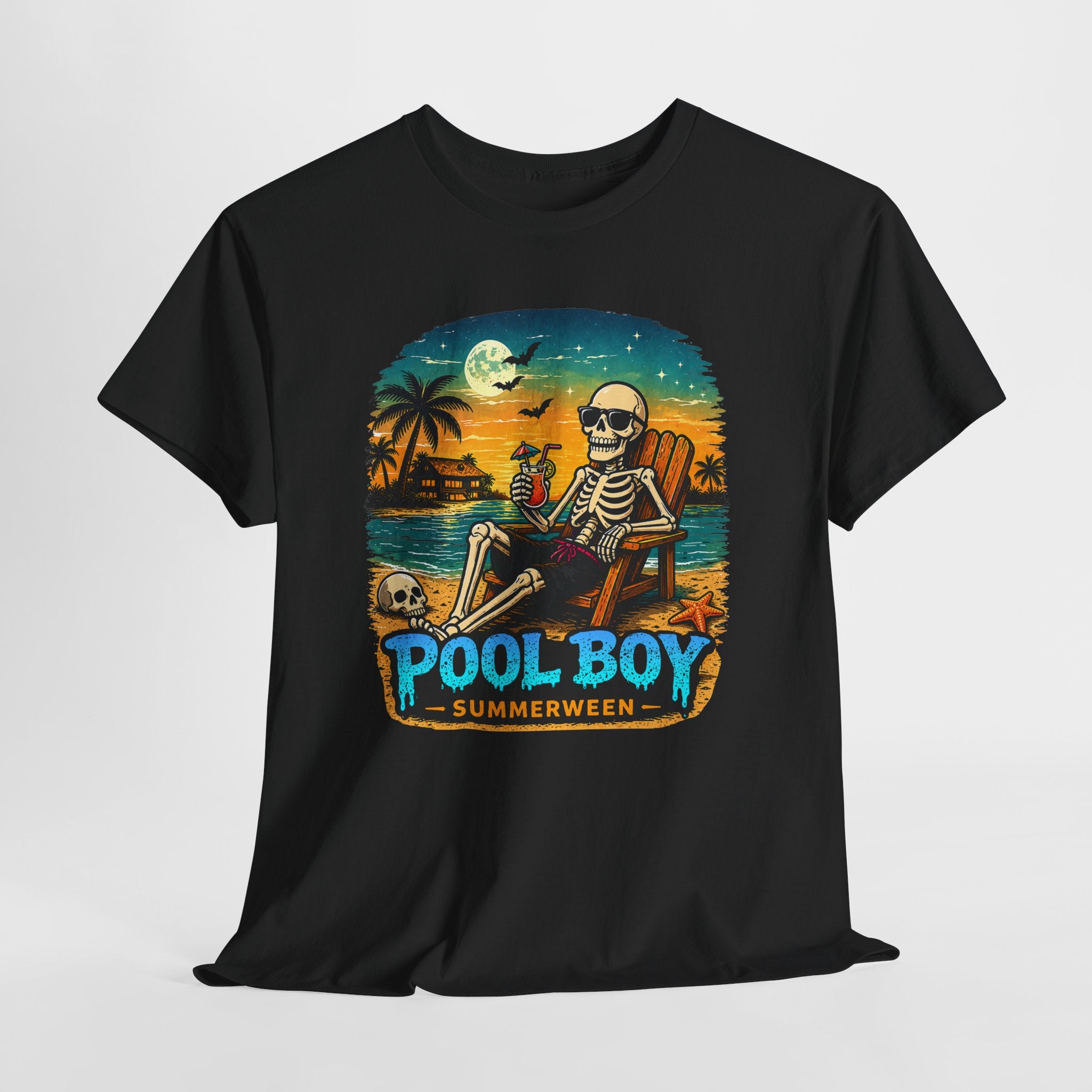 Pool Boy Skeleton T-Shirt  Vintage Tropical Summer Vibe Tee