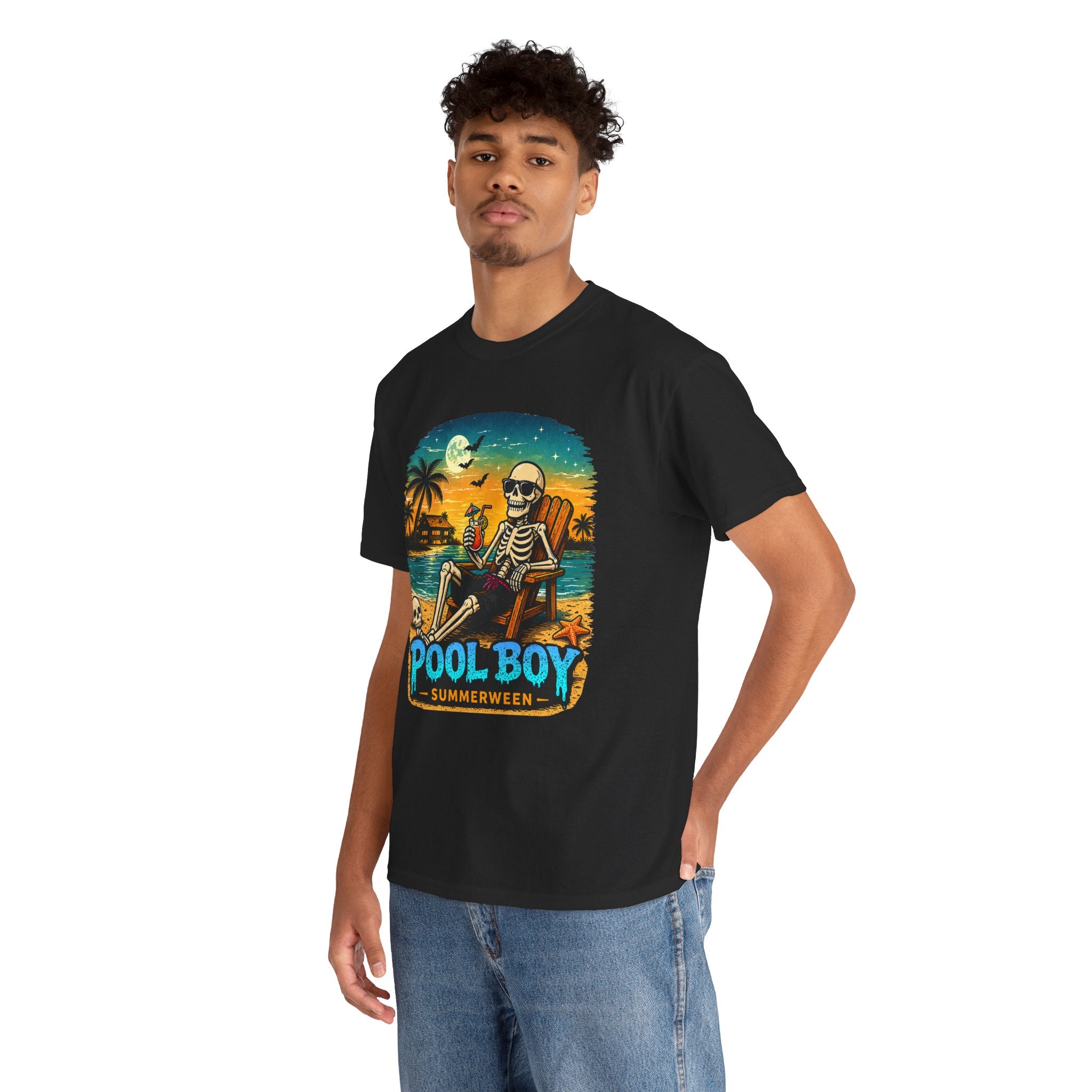 Pool Boy Skeleton T-Shirt  Vintage Tropical Summer Vibe Tee