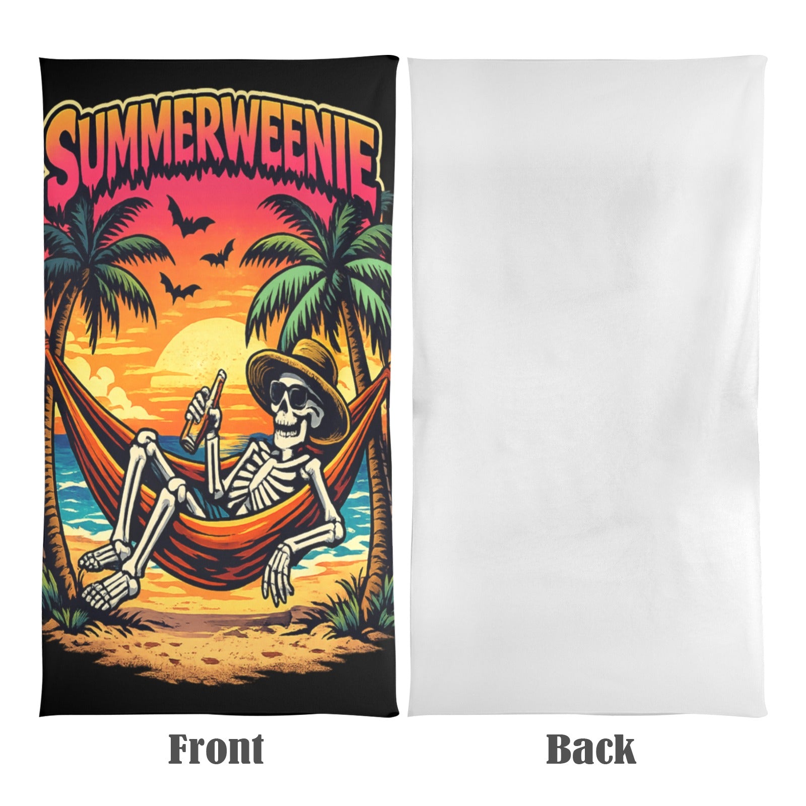Summerweenie Skeleton Sunset Beach Towel