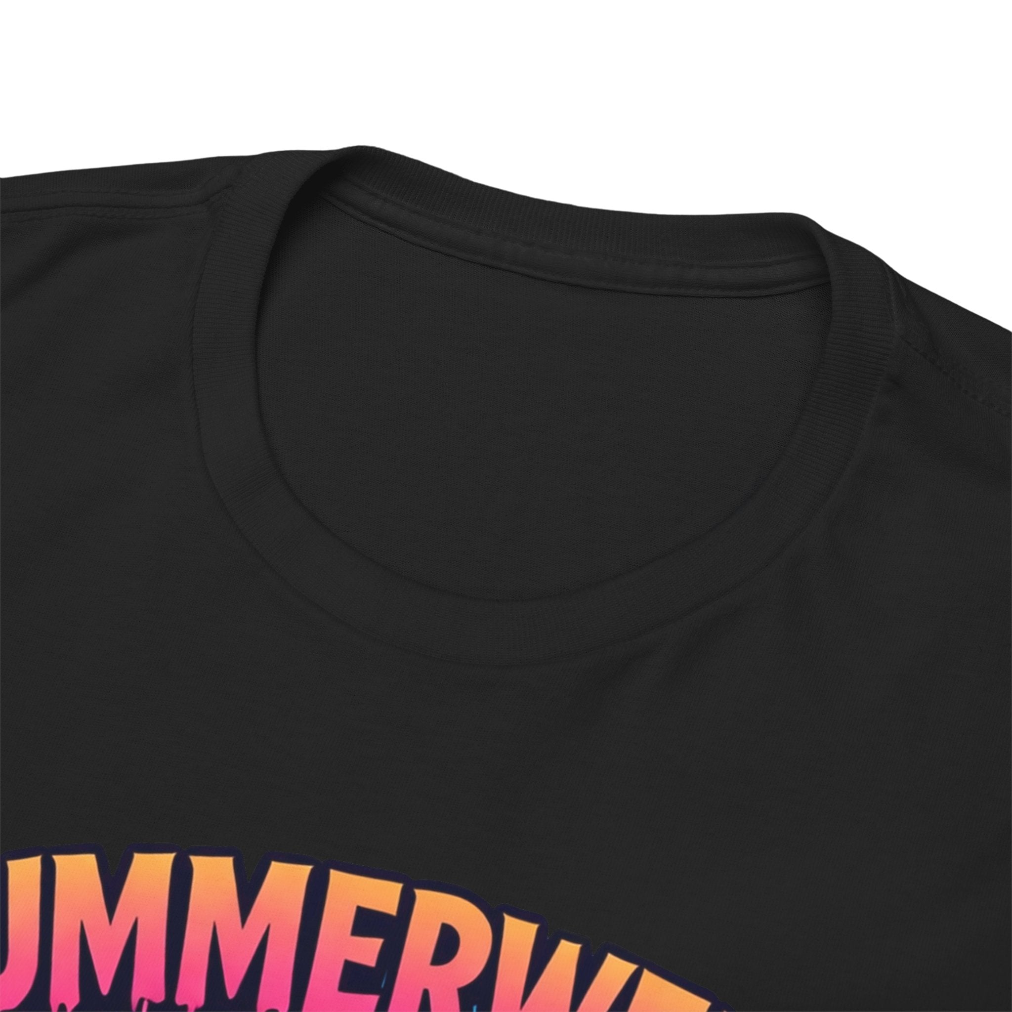 Summerween T-Shirt  "Chillin' & Thrillin'" Skeleton Beach Halloween Tee
