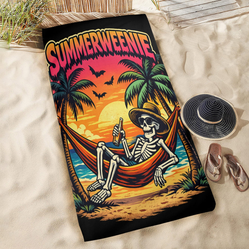 Summerweenie Skeleton Sunset Beach Towel